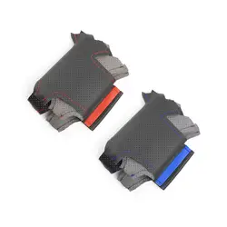 Funda de volante de cuero perforado Citroen C4 cosida a mano