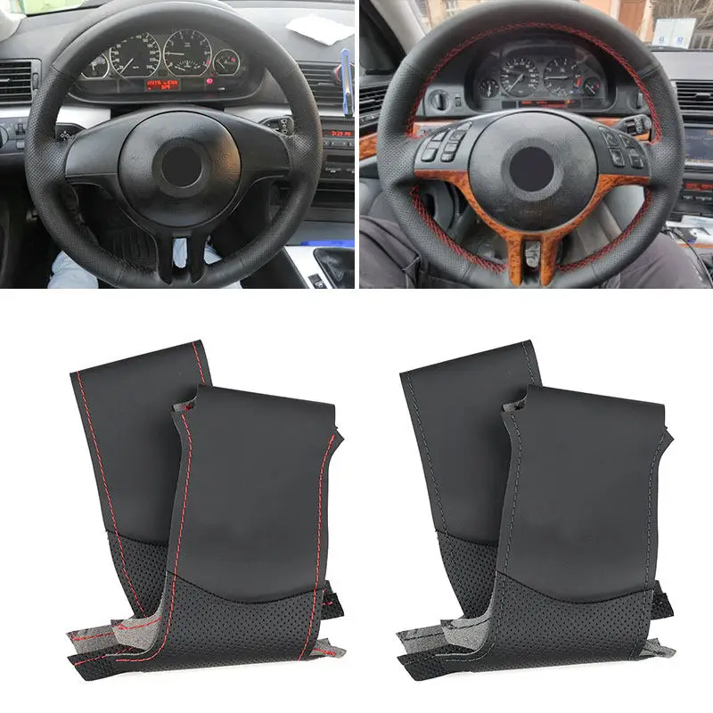 Funda volante cuero trenzado cosida a mano para BMW E46/E39/X5 E53 - imagen 2