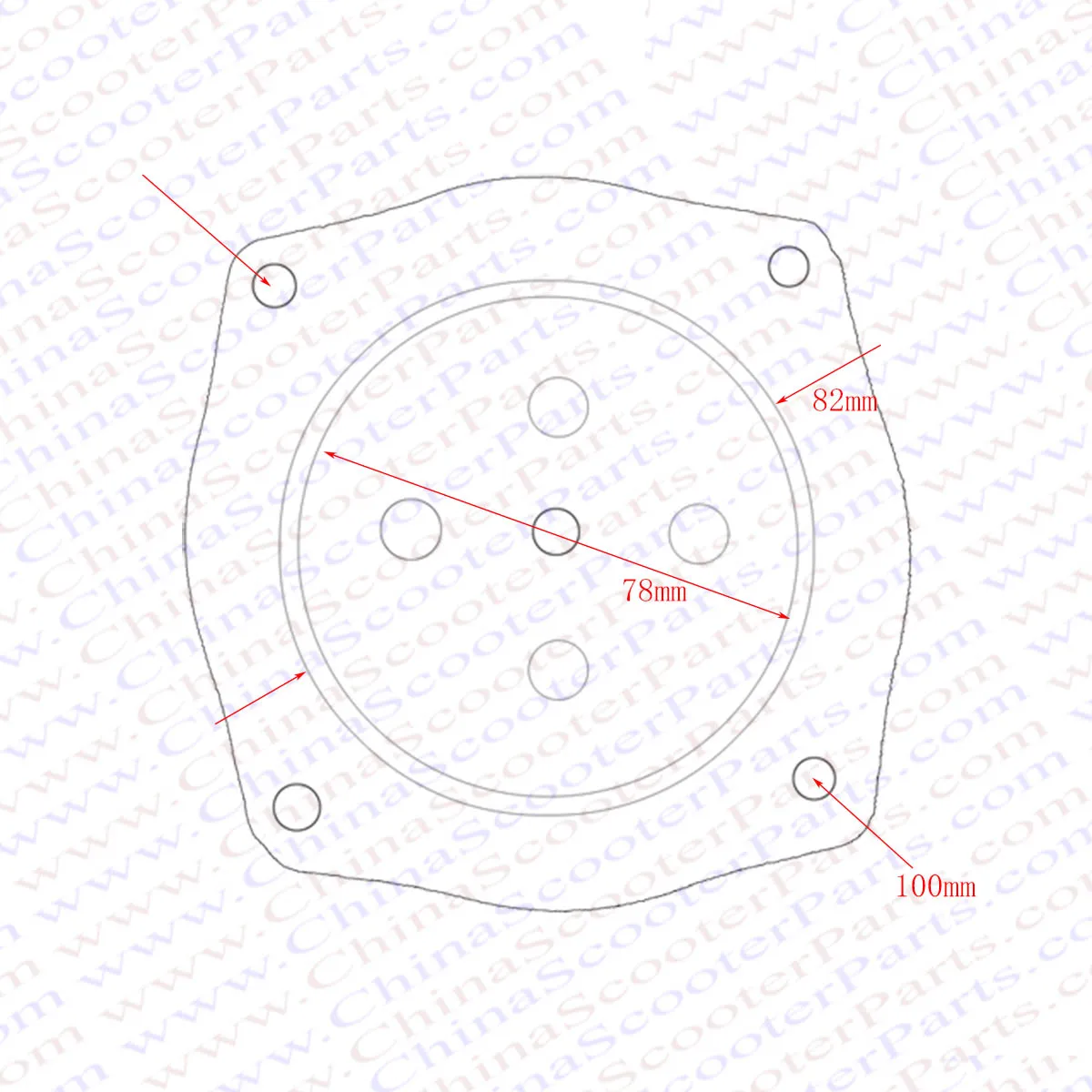 Detalle de la pieza de transmisión para motor de dos tiempos