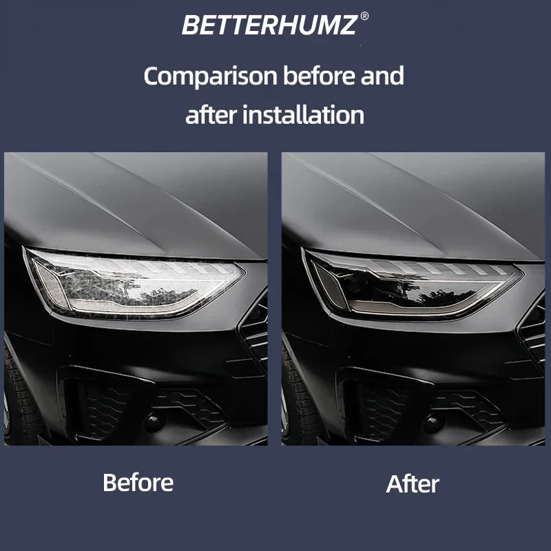 Luz negra tinte de coche faro luz trasera faros antiniebla vinilo pegatina para Audi A3 A4 A5 A6 A7 A8 Q3 Q5 Q7 S3 S4 S5 - imagen 4