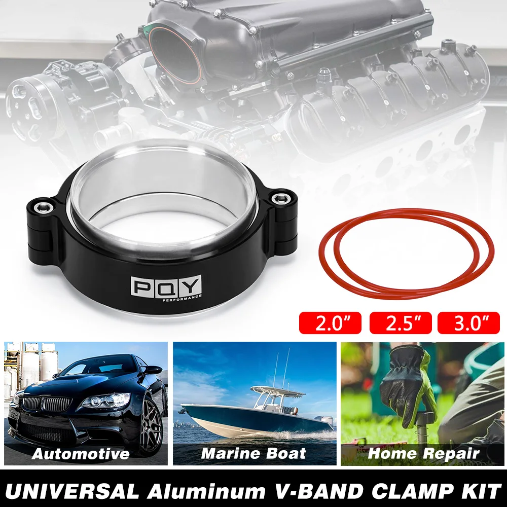 Abrazadera V-band de escape anodizada para tubo admisión turbo - imagen 2