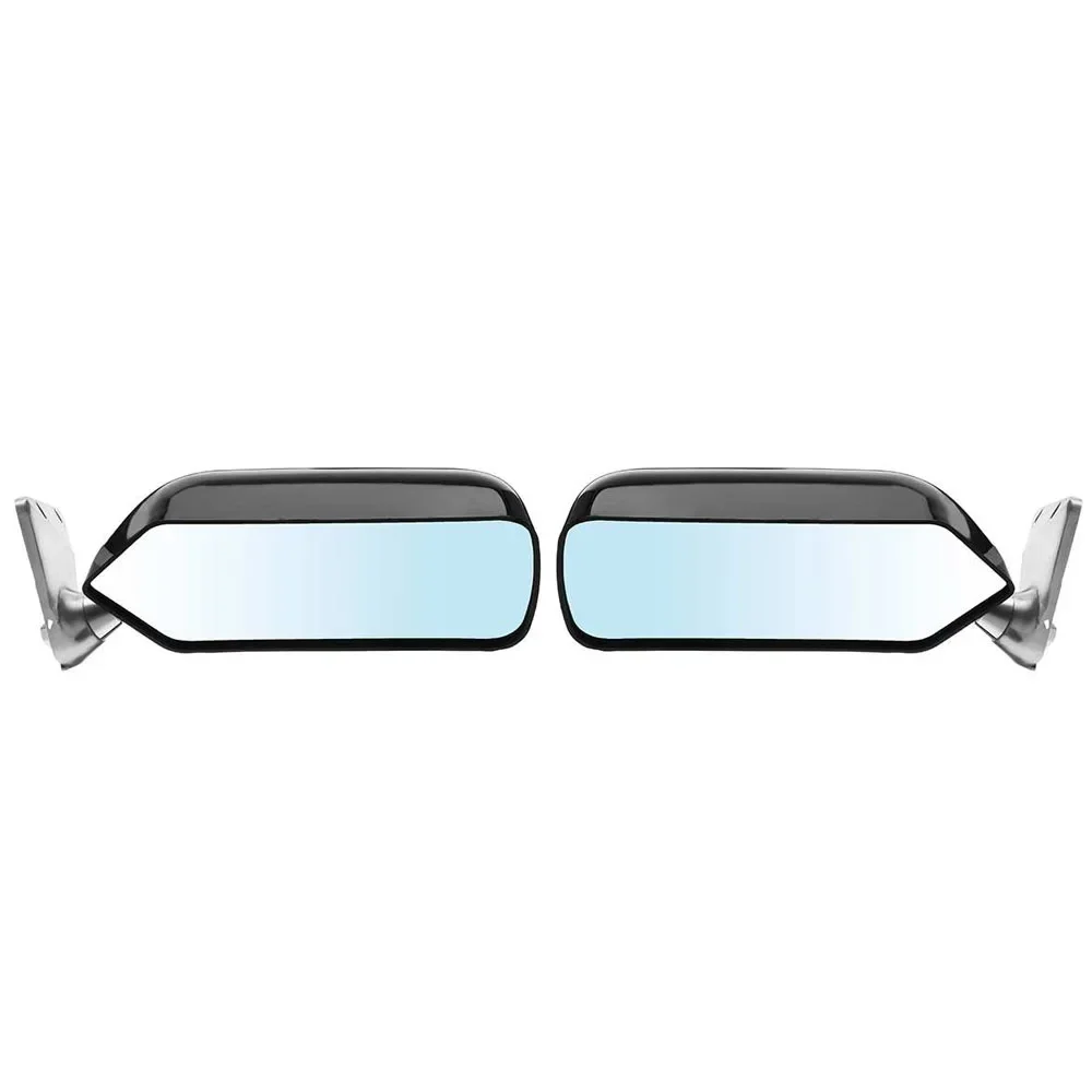 Espejos retrovisores universales azules estilo F1 con soporte metálico - imagen 4