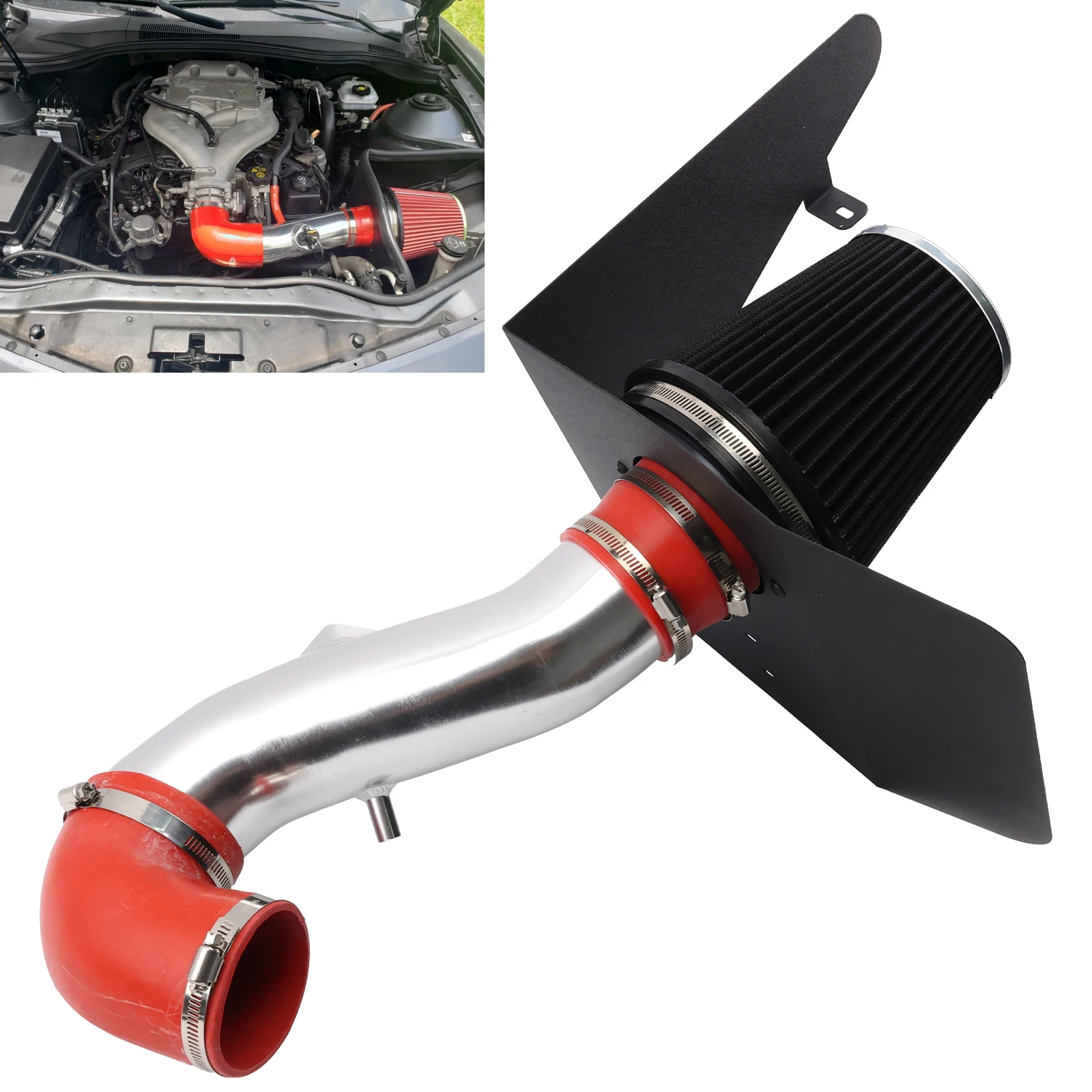 Kit admisión aire frío rojo – Chevy Camaro V6 3.6L 10-11