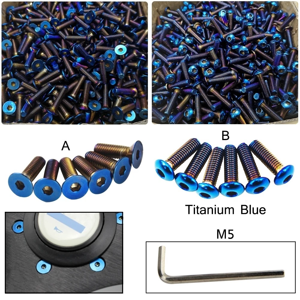 Pernos de volante azul titanio quemado compatibles OMP Nardi MOMO - imagen 2
