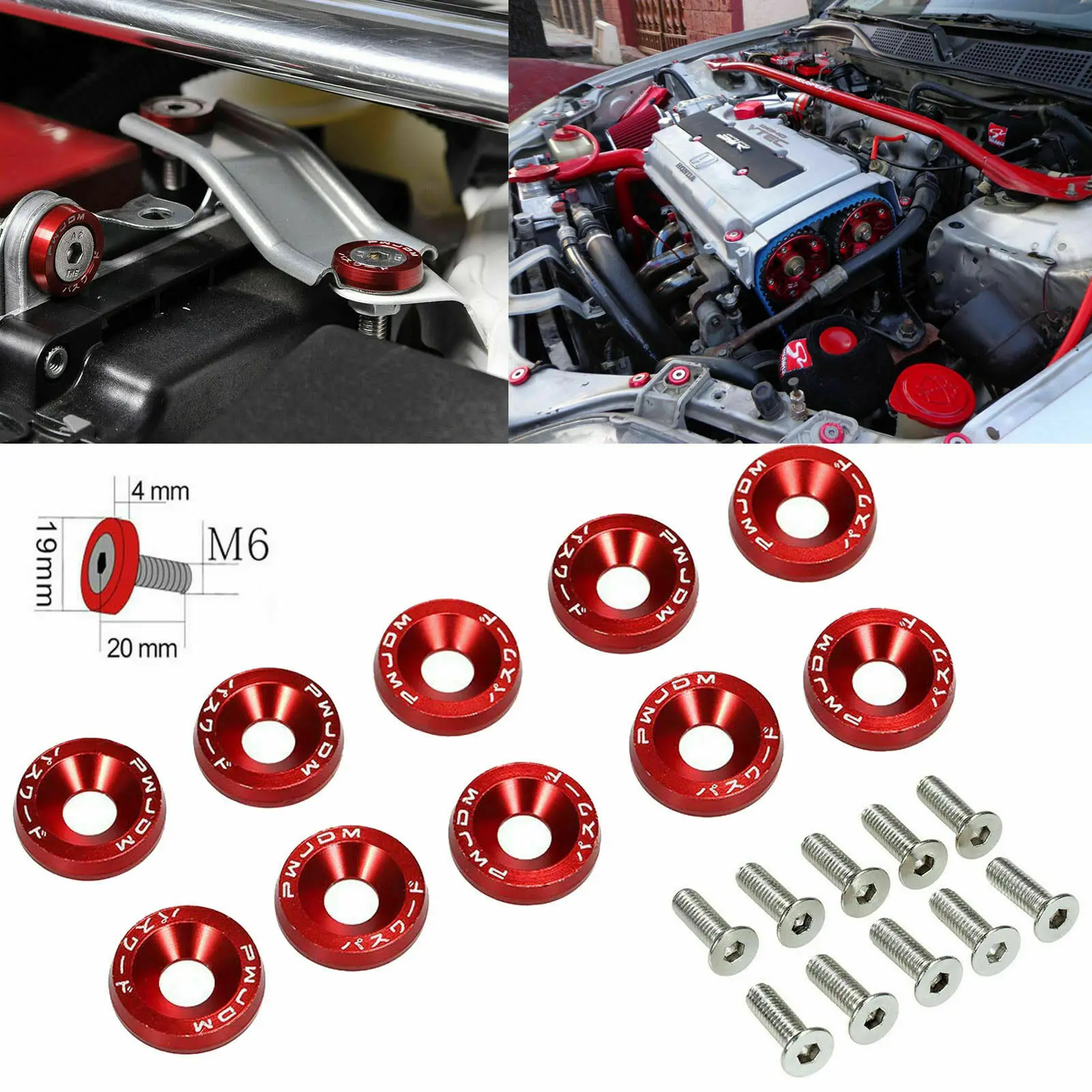 Kit de tornillos M6 JDM – fijación guardabarros y parachoques