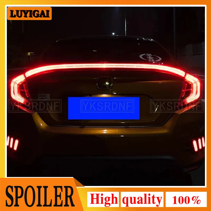 Alerón trasero LED con luz de freno para Honda Civic 2016-2017