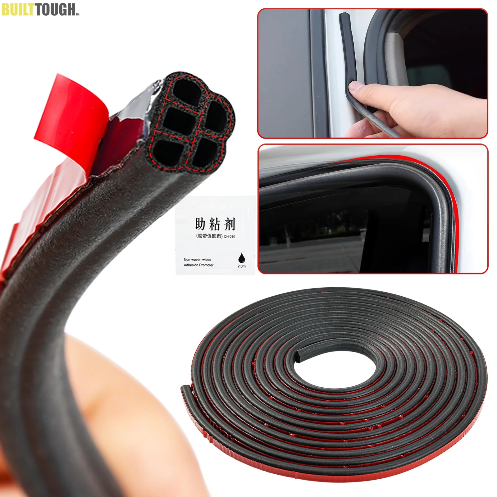 Tira de caucho adhesiva para puerta de coche – Burlete de doble capa