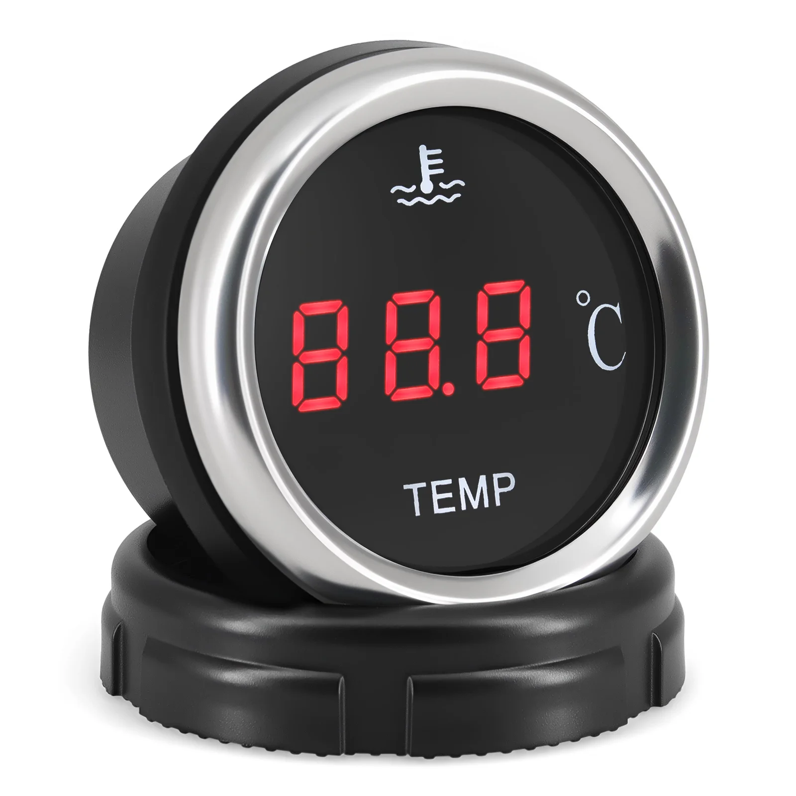 Medidor de nivel de combustible de voltaje de temperatura del agua de coche de 52mm medidor de presión de aceite con función de alarma para instrumento Digital de camión de coche - imagen 4