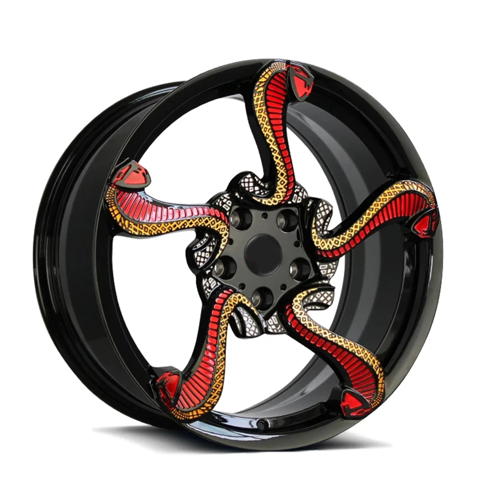 Llantas especiales con rueda de aluminio forjada Dragon, ruedas de coche amarillas doradas, 100% probadas bien