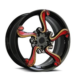 Llanta forjada Dragon 18" 5×100 ET38 – Aluminio negro pulido para coche