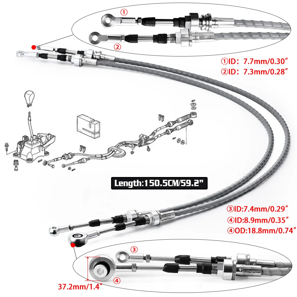Cables de palanca de cambios con soporte Trans – RSX K20 K-swap - imagen 3