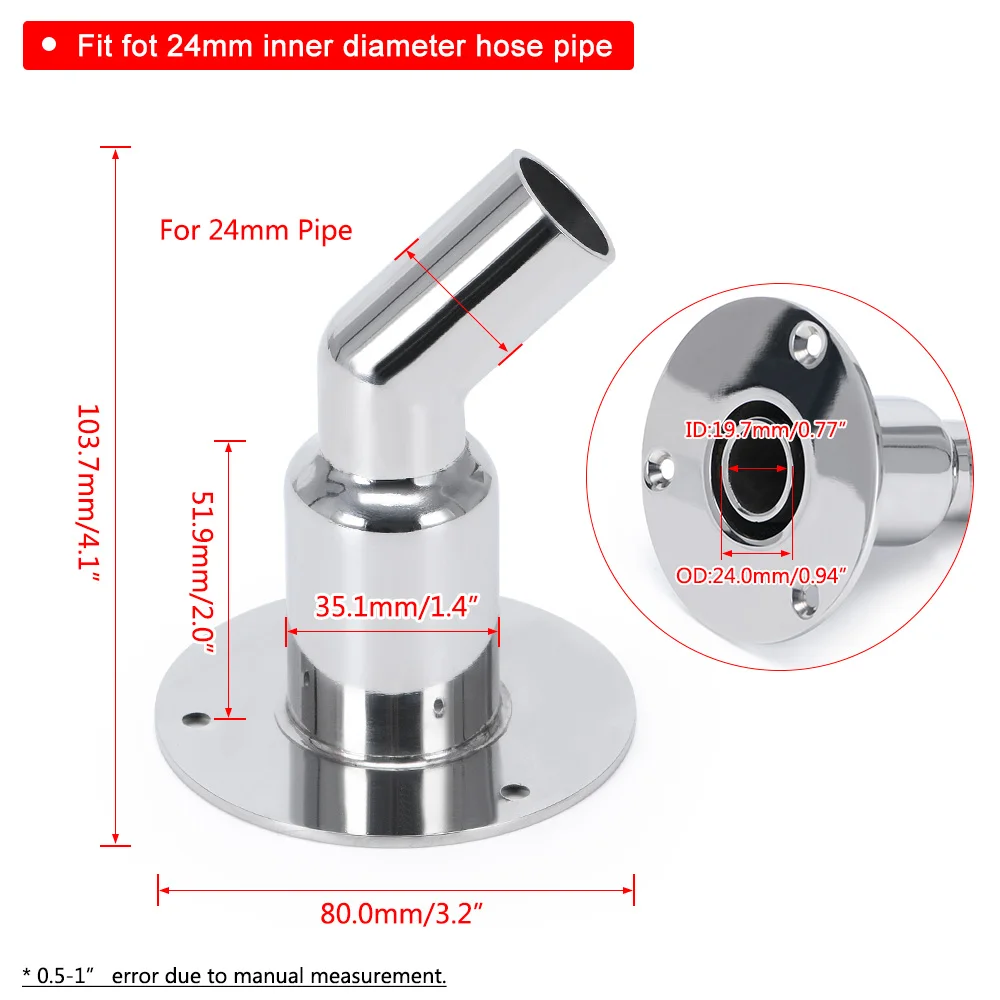 Conector tubo inox 316 para escape 24mm - barco, camión, coche - imagen 5