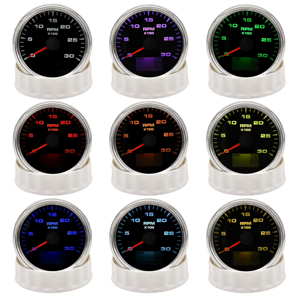 Tacómetro para barco AD 3000 rpm con contador de horas, 9-32V - imagen 2