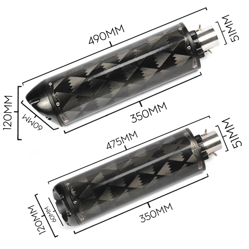 Tubo de escape universal 51 mm para motocicletas - CBR600RR R6 MT09 - imagen 2