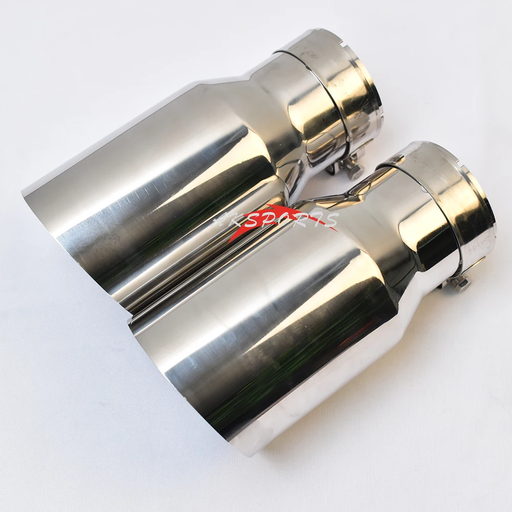 Tubo de escape recto Universal de acero inoxidable, 1 unidad, borde cortada, punta de silenciador brillante para modificación de coche - imagen 3