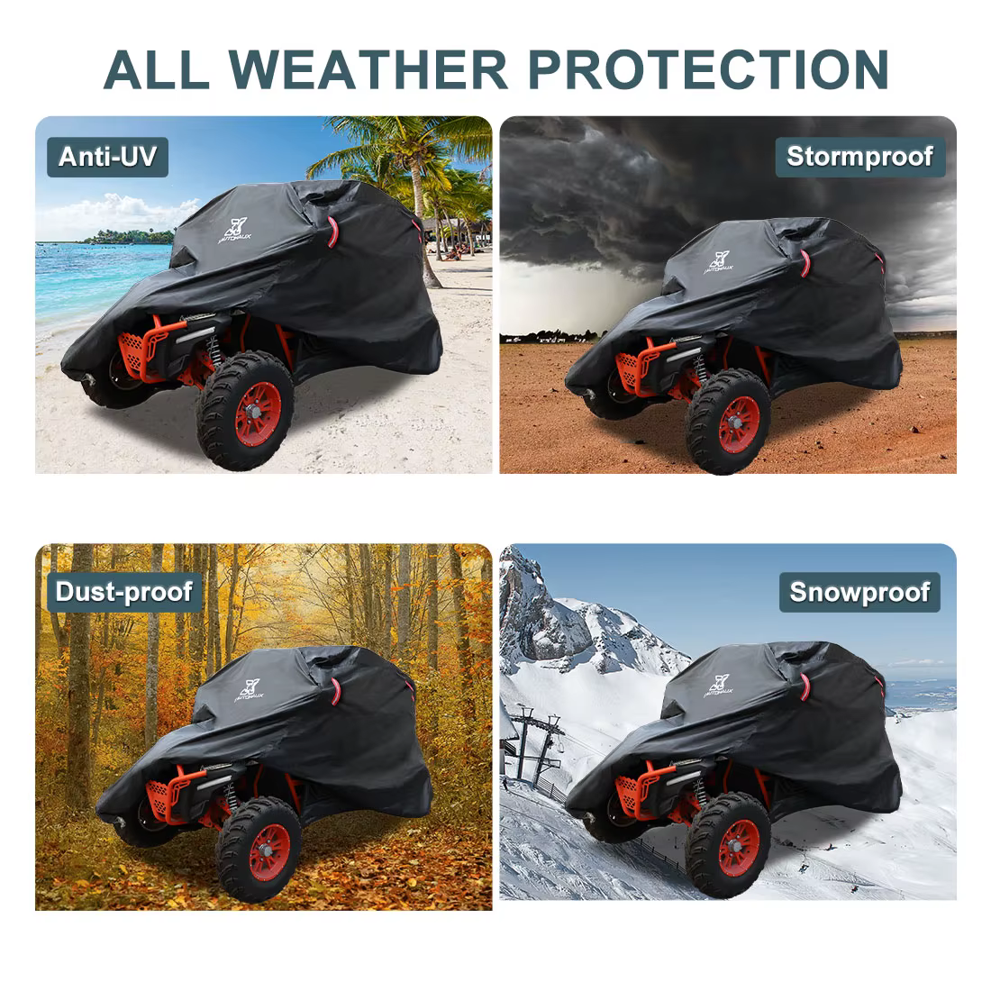 X Autohaux Cubierta UTV Impermeable 210D Oxford para Polaris Yamaha - imagen 5