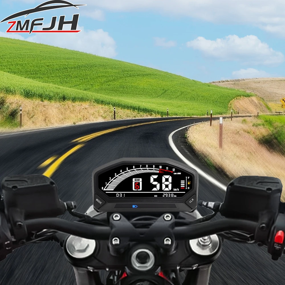 Velocímetro digital LCD para motocicleta – tacómetro y odómetro