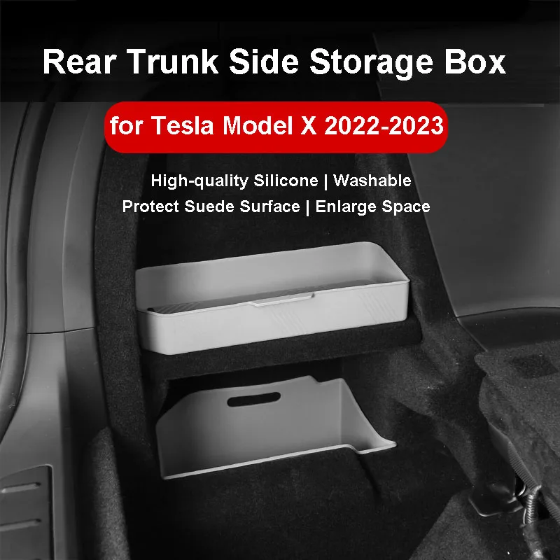 Caja organizadora maletero Tesla Model X bandeja silicona impermeable - imagen 2
