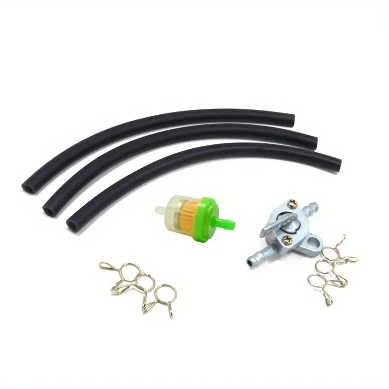 Kit de grifo, filtro, tubo y clips de combustible de 6 mm