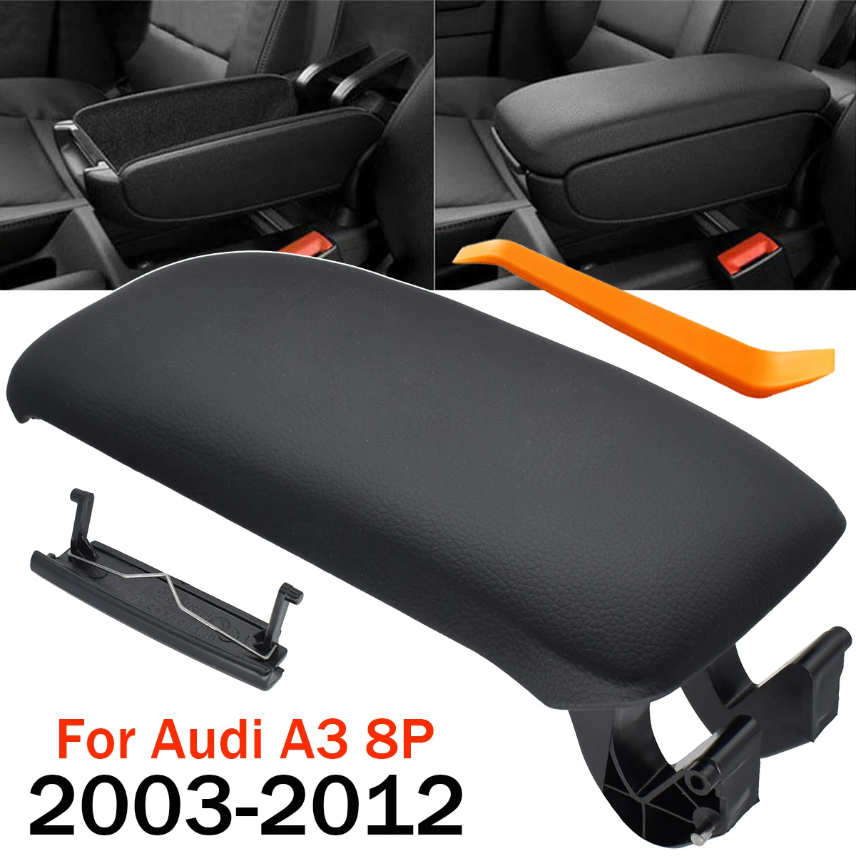 Cubierta reposabrazos Audi A3 8P cuero PU repuesto 2003-2012