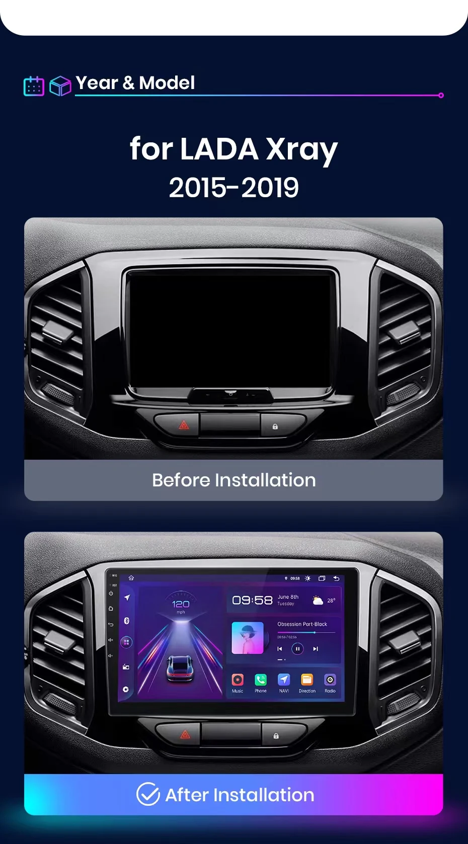 Unidad multimedia RSNAVI para LADA X-Ray