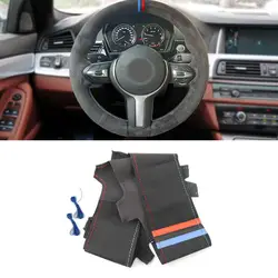 Protector de volante Alcántara BMW M Sport F20 F30 – línea roja azul
