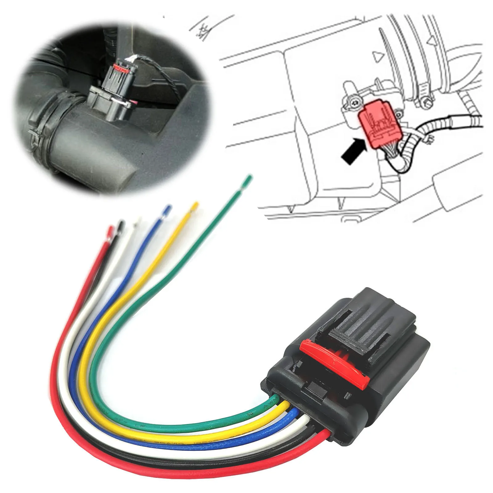 2 piezas para Land Range Rover Sport Evoque Freelander II Defender L316 Discovery Sport MAF Sensor de flujo de aire masivo conector enchufe cableado - imagen 4