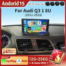 Radio 2DIN con pantalla CarPlay y Android para Audi Q3 8U