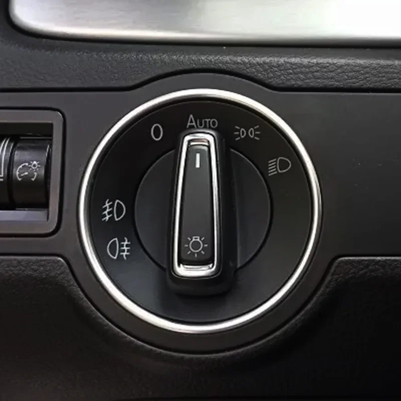 Anillo embellecedor interruptor faros VW Golf Jetta Passat Tiguan Touran - imagen 3