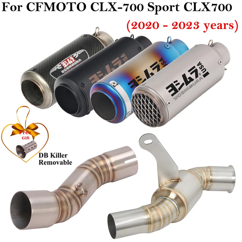 Silenciador con tubo intermedio de 51 mm para CFMOTO CLX 700 Sport