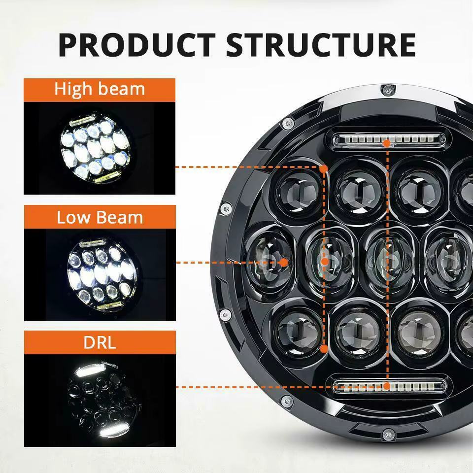 Faro LED Halo 7 pulgadas con DRL para Street Glide y Road King - imagen 3