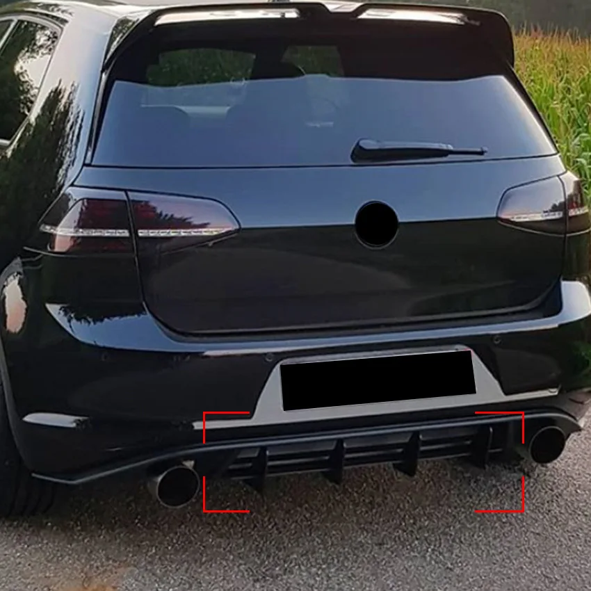 Difusor trasero VW Golf 7 GTI 2013-2016 con alerón y aletas laterales - imagen 4