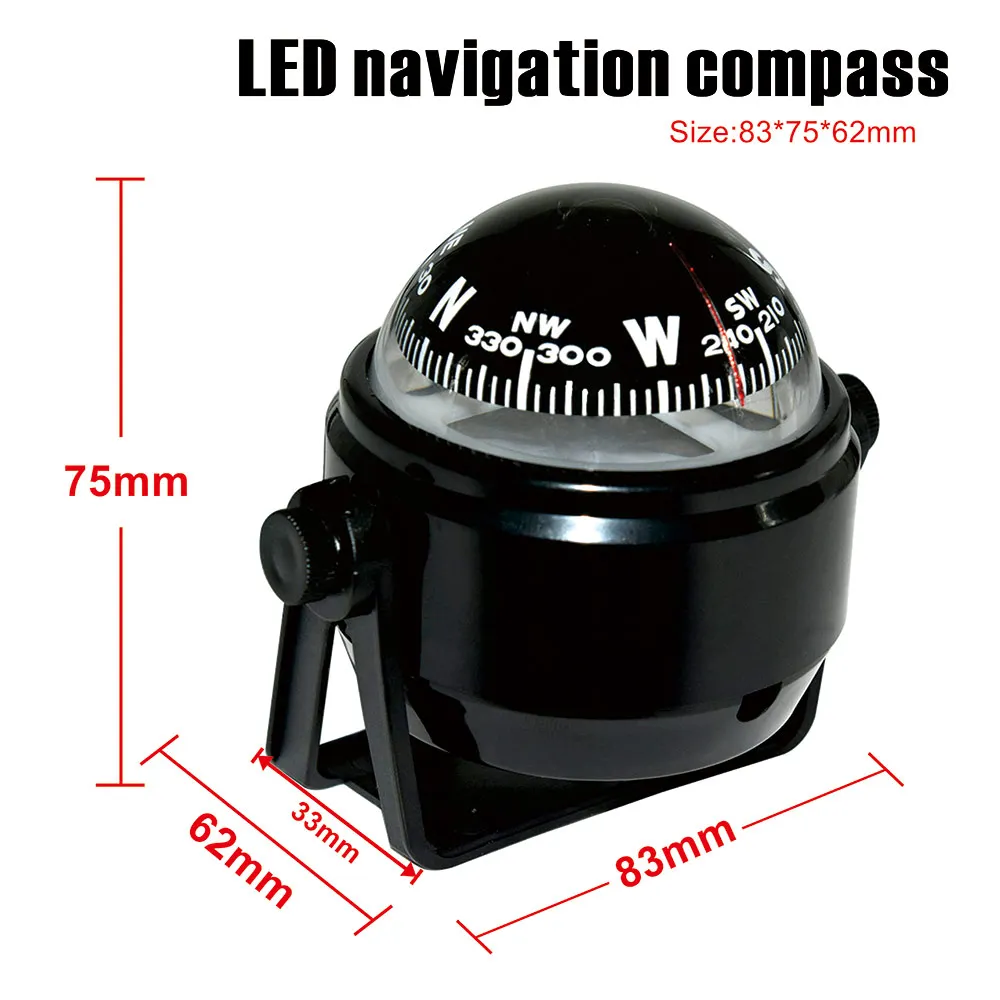 Brújula náutica pivotante LED con bola guía para barco y coche - imagen 5