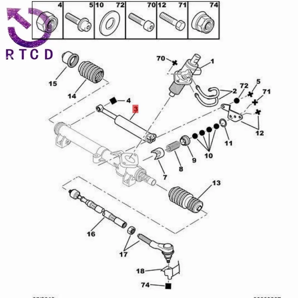 Cilindro de dirección asistida 9620199380 – Peugeot 405 - imagen 5
