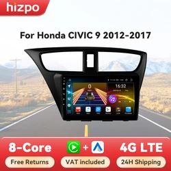 Radio 2 DIN Hizpo con CarPlay y Android Auto – Honda Civic IX 2012-2017