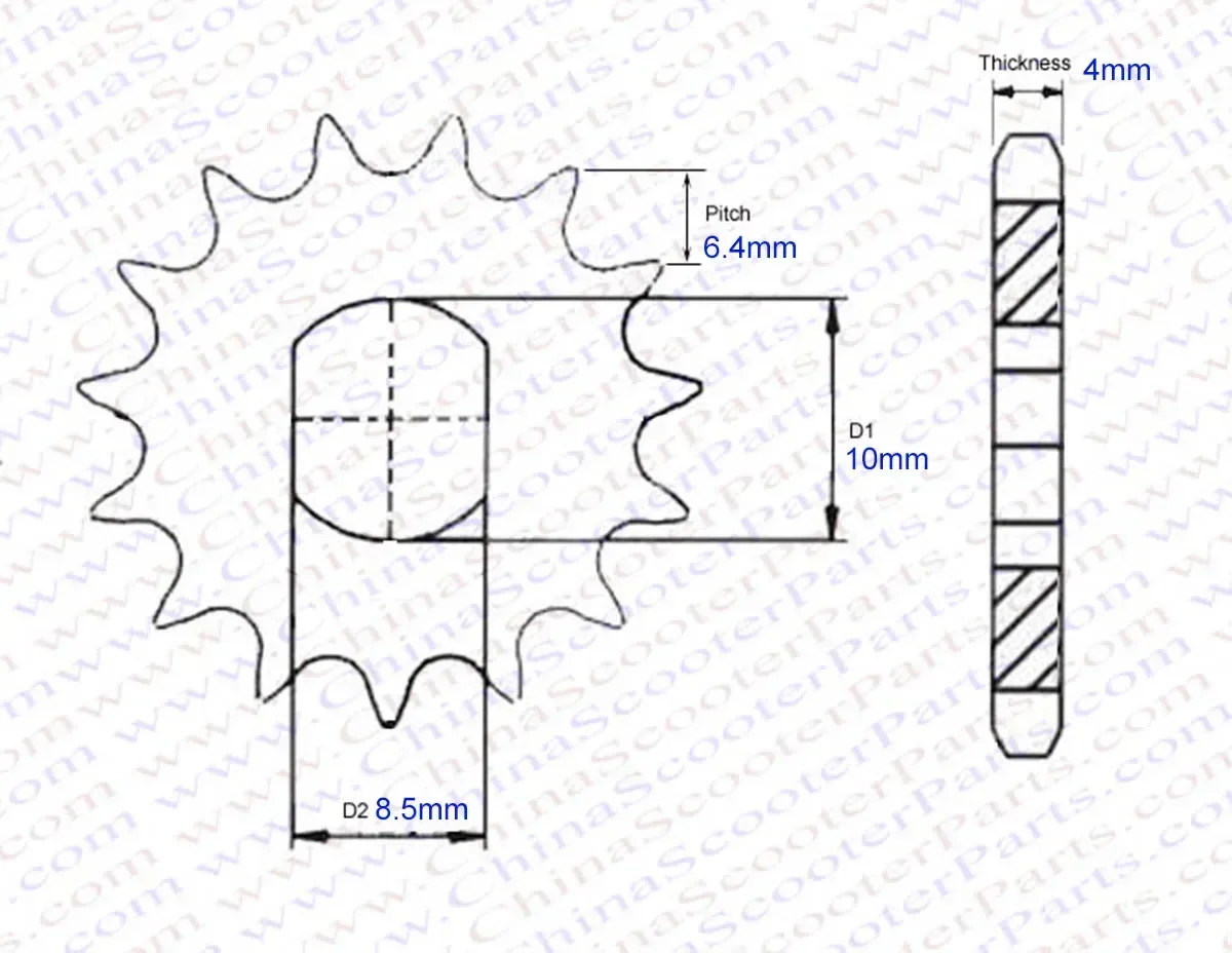 Piñón de engranaje Razor EVO x-treme IZIP para scooter eléctrico - imagen 2