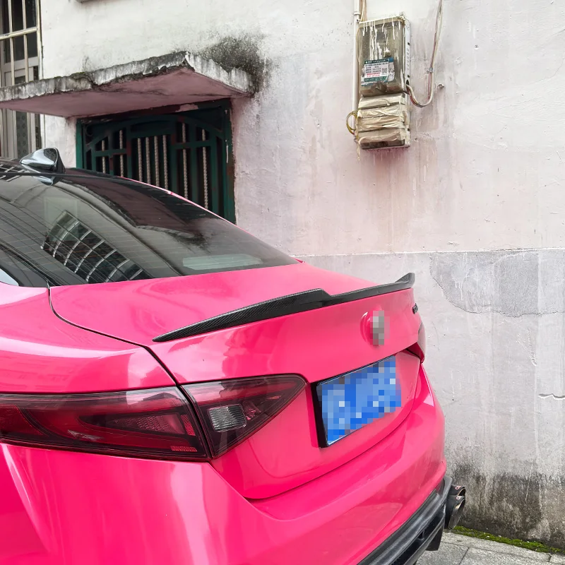 Para 2015-2023 Alfa Romeo Giulia tapa del maletero alerón labio alas Material ABS negro piezas de coche Tuning BodyKit accesorios estilo - imagen 4