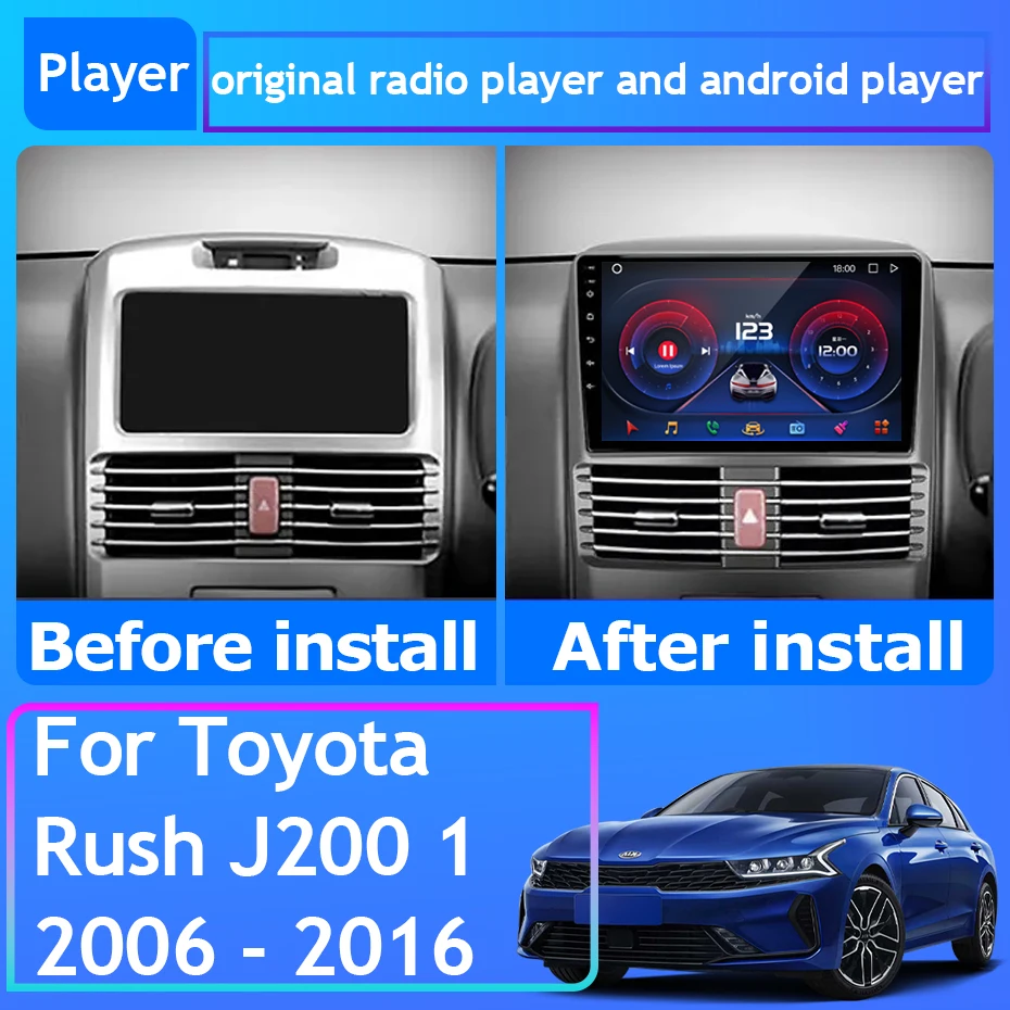Radio CarPlay Android Auto para Toyota Rush 2006-2016 2Din - imagen 2