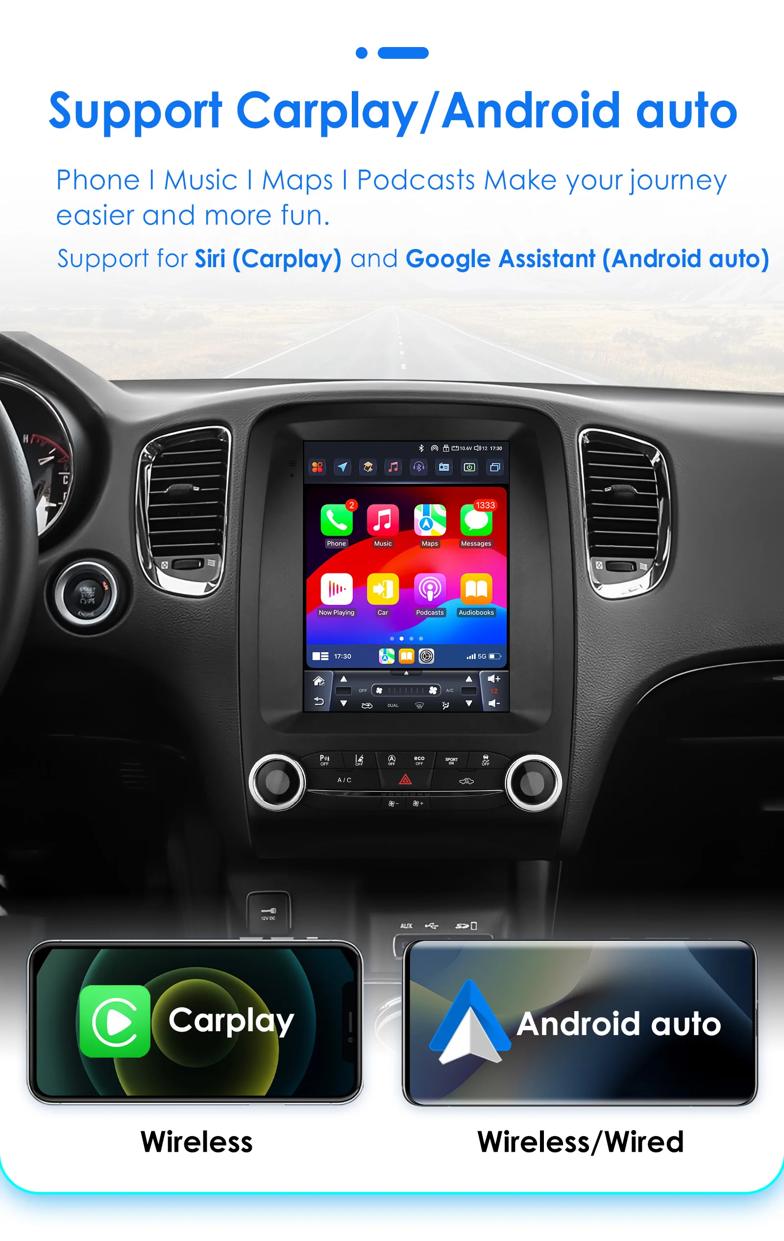 Radio CarPlay Android con GPS – Dodge Durango 2014-2020 - imagen 2