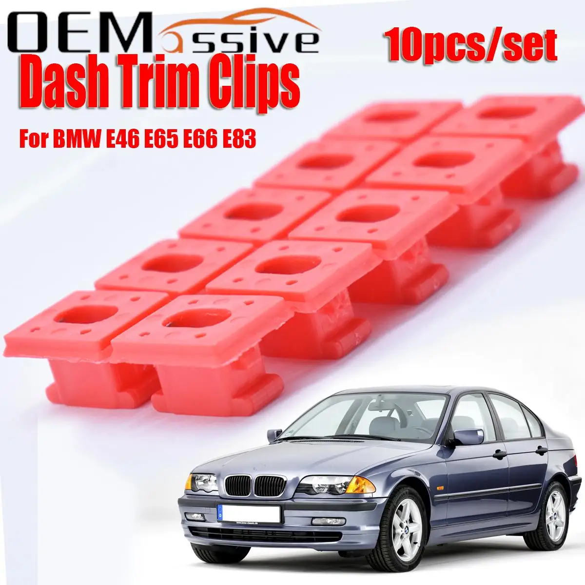Clip fijación consola BMW E46 E65 E66 E83 - Kit 5 piezas