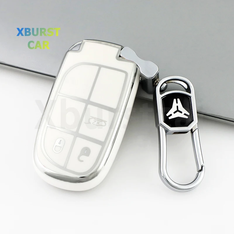 Funda llave TPU bordes plateados – Jeep Grand Cherokee Dodge Chrysler