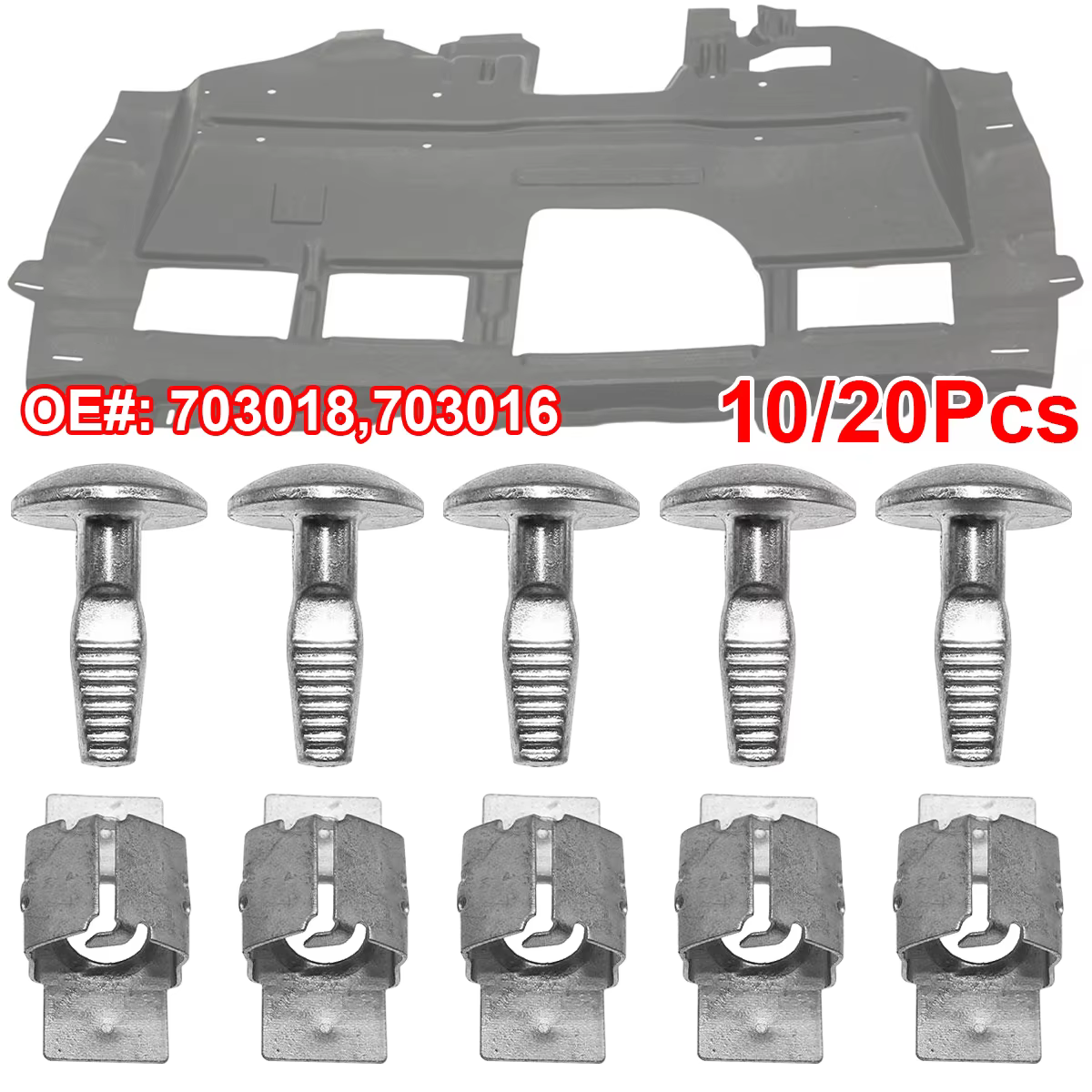 Clips metálicos de fijación del cubrecárter para Peugeot y Citroën