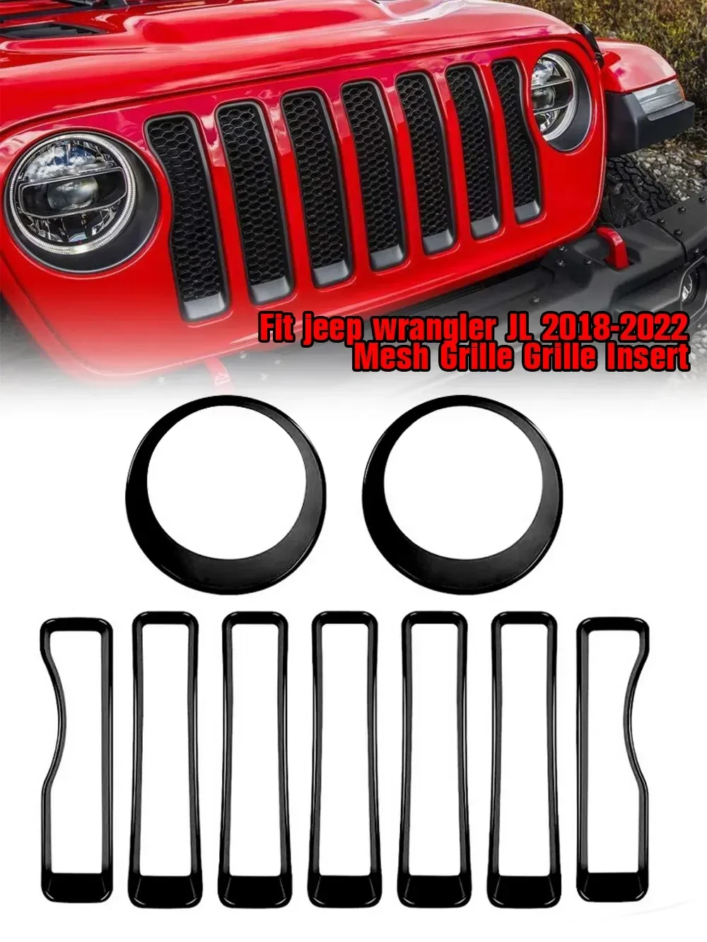 Cubierta decorativa de rejilla frontal para Jeep Wrangler JL