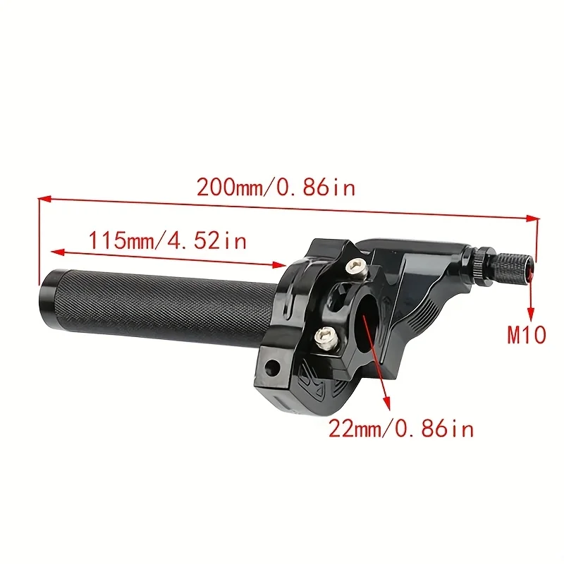 Puño acelerador universal de aluminio de 22 mm con cable para moto y quad - imagen 2