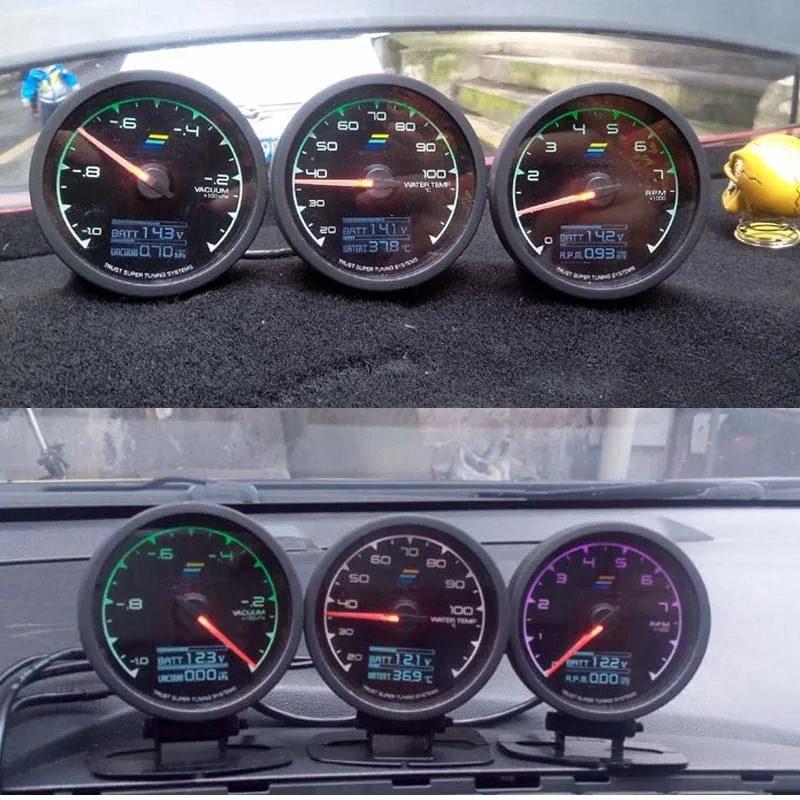 GRedi Medidor de presión de turbo con voltímetro LCD – 60 mm - imagen 5