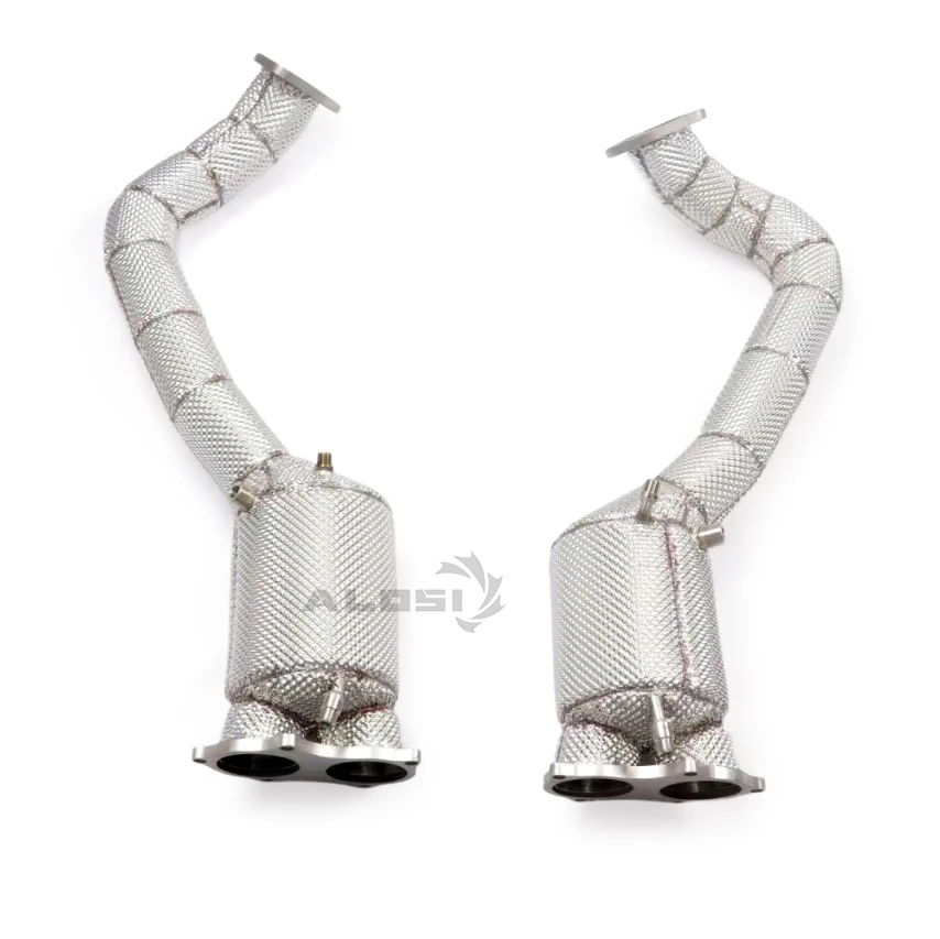 Downpipe inoxidable Porsche 718 GTS 4.0 con protector térmico - imagen 5
