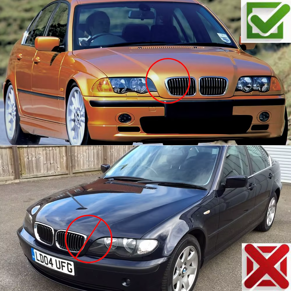 Parrilla delantera negra brillante para BMW E46 Berlina 1998-2001 - imagen 2