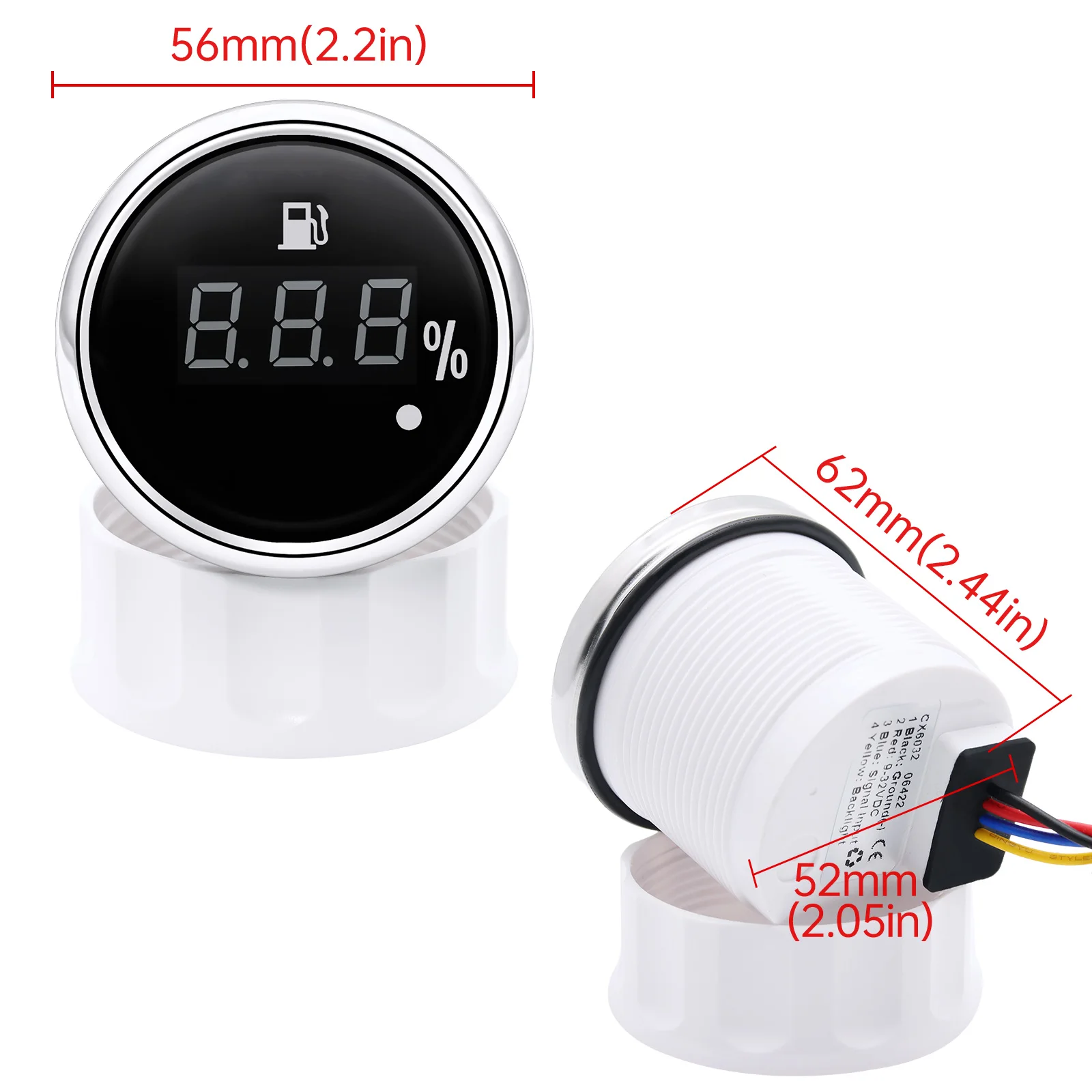 Indicador digital nivel combustible 52 mm universal - imagen 3