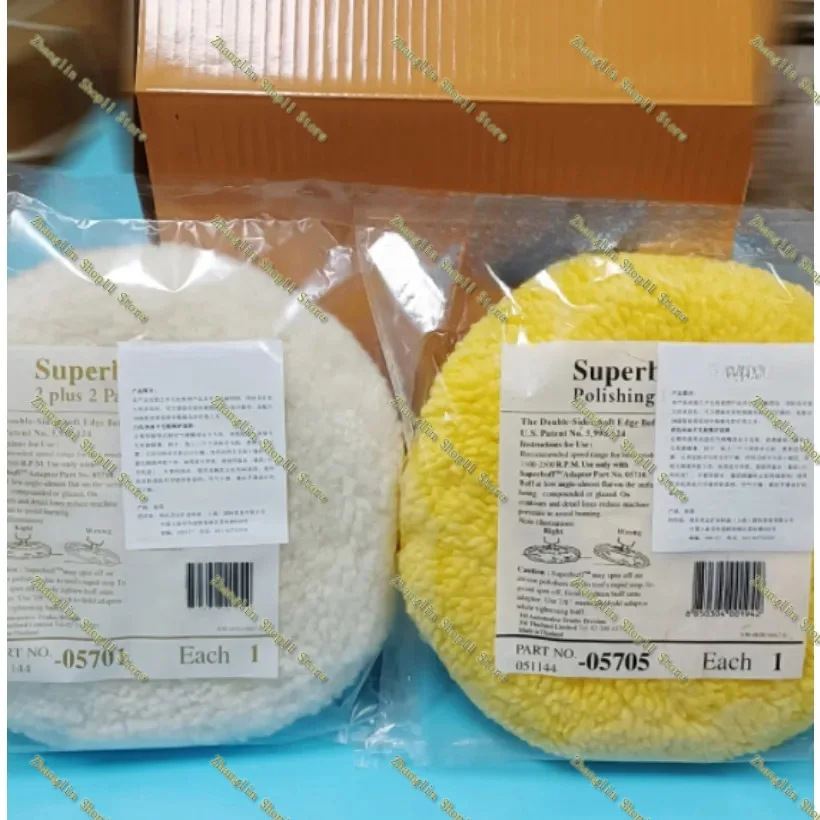Boina de lana amarilla doble cara 3M05705 para pulido