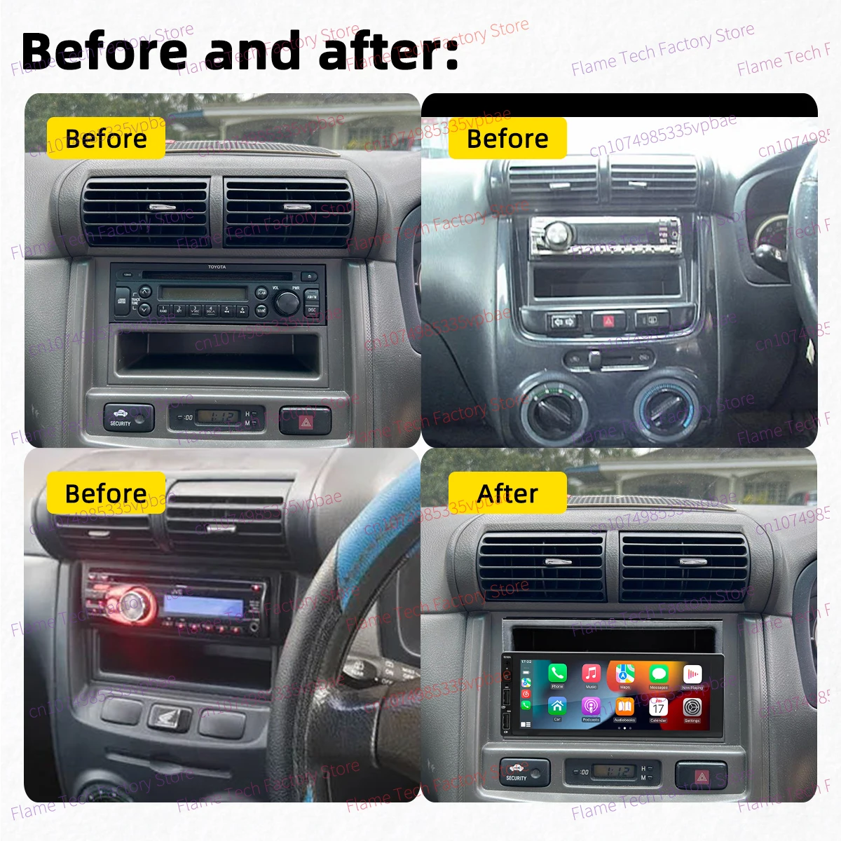 6,86 "1 Din Android Radio Multimedia de coche para Toyota Avanza 2004-2011 Android Auto unidad principal estéreo Carplay Autoradio GPS Wifi - imagen 2